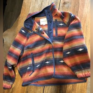 American Eagle Aztec Print Fleece Snap Front Jacket